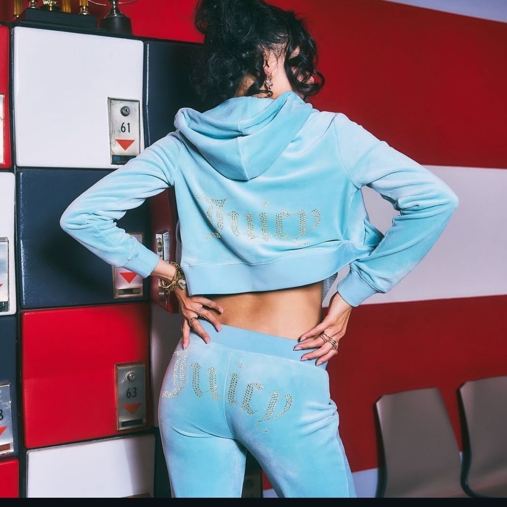 BABY BLUE JUICY COUTURE BABY BLUE TRACKSUIT SET